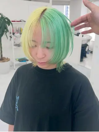 ミディアム カラー 髪質改善ストレート髪 質改善カラー特化中崎のヘアスタイル