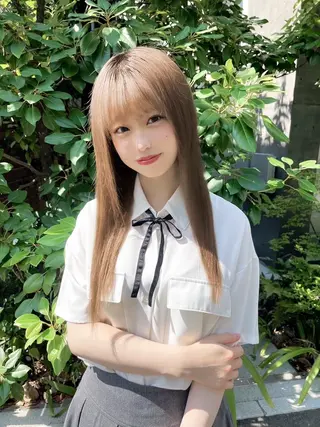 カラー 透明感🌟うる艶韓国 ハイトーン/渋谷のヘアスタイル