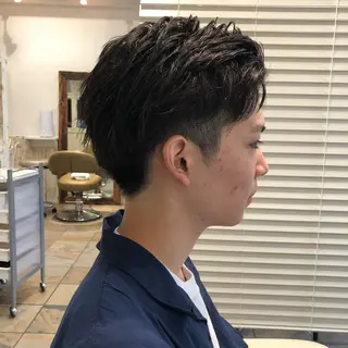ショート カラー パーマ メンズ メンズサロン💈 吉岡陽【中野】のヘアスタイル