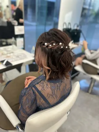 ミディアム ヘアアレンジ はるか/ブリーチカラ ー/ヘアアレンジ🤍のヘアスタイル