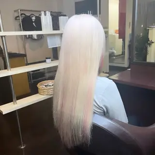 ロング カラー 編み込みエクステ/ ハイトーン りょすけのヘアスタイル