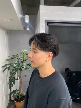 ミディアム パーマ メンズ 💈メンズ特化💈 barberコウヨウのヘアスタイル