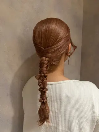 セミロング ヘアアレンジ 横浜/ブリーチ/ ダブルカラー/RINのヘアスタイル