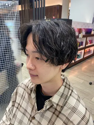ショート パーマ メンズ 市川 博紀 店長のヘアスタイル