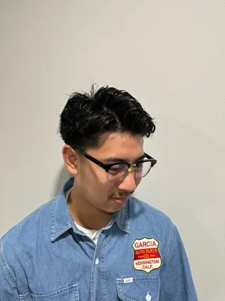 パーマ メンズ 平尾/艶カラー/ アッシュ系/中川誠大のヘアスタイル