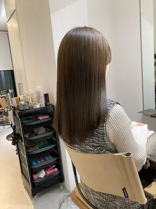 セミロング ✨色持ちの良い艶 カラー✨蟹江真世のヘアスタイル