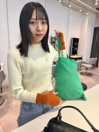 ミディアム 顔周りカット/透明感 カラー✂️MEIのヘアスタイル