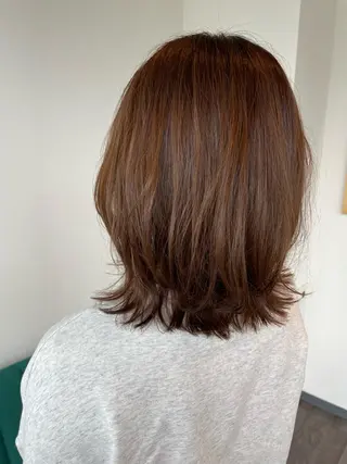 ミディアム カラー 艶カラー🌙縮毛矯正 /ボブ【Reina】のヘアスタイル