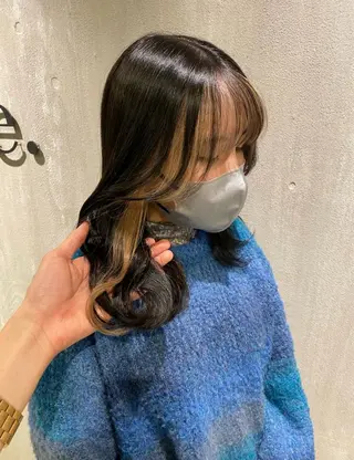 ミディアム カラー yate'/ Wカラー/小出捷也のヘアスタイル