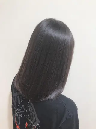 ミディアム パーマ 梅木 潤【韓国ヘア/ 艶髪/透明感カラー】のヘアスタイル