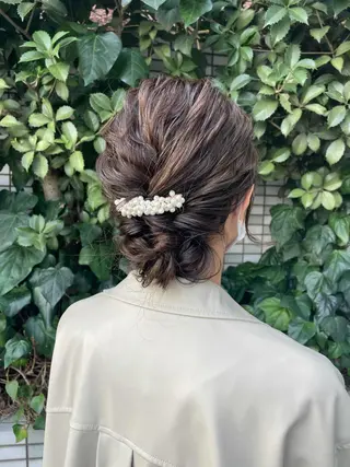 ミディアム ヘアアレンジ カワシマ セイカのヘアスタイル