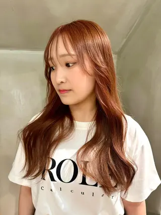 ロング カラー Hina/ハイライト 、パーマモデル募集中のヘアスタイル