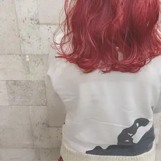 セミロング カラー インナーカラー/天神 ブリーチ/吉田のヘアスタイル