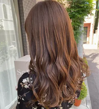 セミロング カラー グレージュ/透明感/ 韓国ヘア/RISAのヘアスタイル