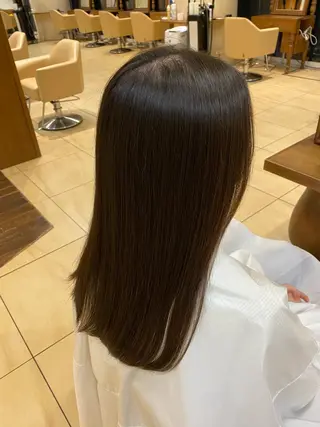 セミロング 地毛風ストレート/ ケアカラー/セキネのヘアスタイル
