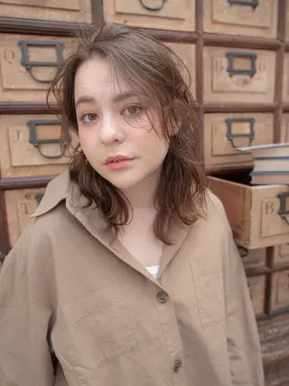 セミロング カラー 🎀透明感カラー🎀 mikaのヘアスタイル