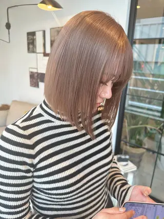 ショート カラー ベージュカラー🧸/ 松崎/東区/田中理沙のヘアスタイル