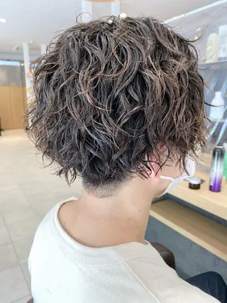 ミディアム パーマ メンズ 💈メンズ特化 美容師サキ💈のヘアスタイル