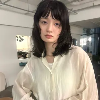 ミディアム カラー ボブ/レイヤー/ケア パーマ/リュウタのヘアスタイル