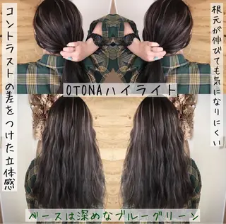 セミロング カラー テトネ タカシのヘアスタイル