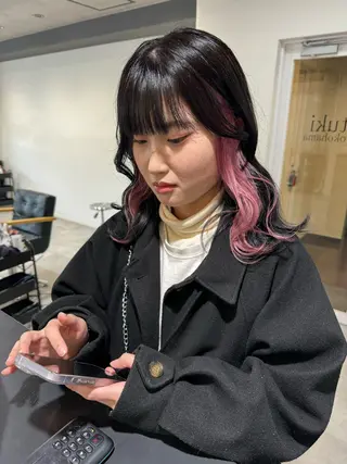 セミロング カラー ダブルカラー🩰 CHIHIRO👒のヘアスタイル