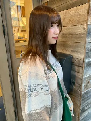 セミロング longtemps所属・カワサキ マホのヘアスタイル