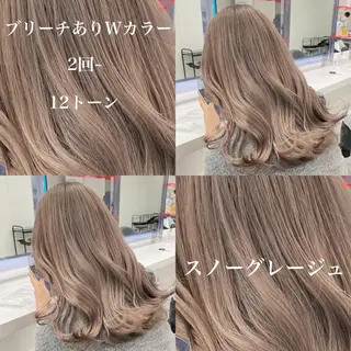 セミロング カラー ヘアアレンジ トレンドモテカラー 🩷色落ちまで可愛くのヘアスタイル