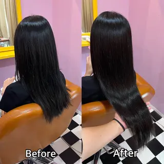 ロング シール+ちび編み込み エクステ梅田🐨のヘアスタイル