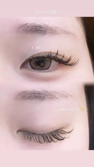 マツエク・マツパ 岡本葵子カットモデル ┊束感マツエクのマツエク・マツパデザイン