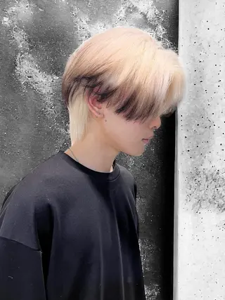 ショート メンズ レイヤー/ベージュ カラー/ハシモトのヘアスタイル