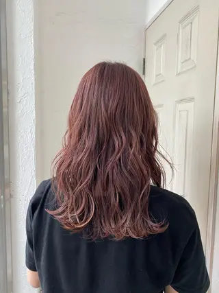 セミロング カラー 🍑もも 🍑のヘアスタイル