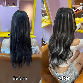 ロング シール+ちび編み込み エクステ梅田🐨のヘアスタイル