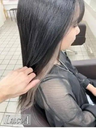 ヘアアレンジ ロング カラー エクステ LuciA\5900のヘアスタイル
