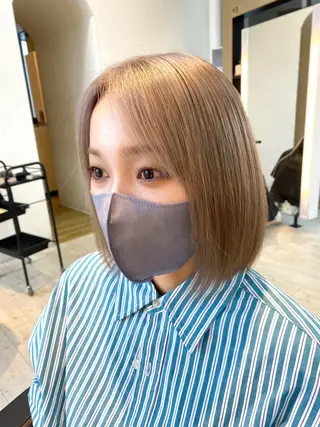 ミディアム カラー 鈴木直之/ハイトーン /ボブ/美髪矯正のヘアスタイル