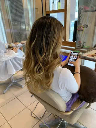 セミロング カラー 松戸　kiju オーナースタイリストのヘアスタイル