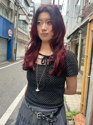 ロング カラー みほ 心斎橋美容室のヘアスタイル