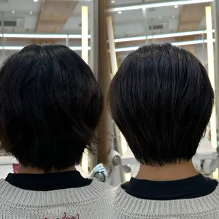 ショート oto🎀×美髪× シースルー前髪🤍のヘアスタイル