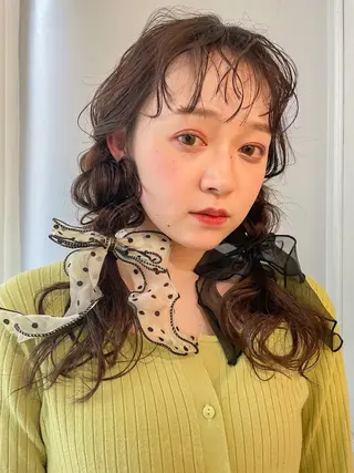 セミロング ボブ ブリーチ/miinaのヘアスタイル