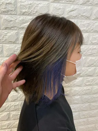 ミディアム カラー 福森 みずきのヘアスタイル