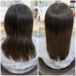 セミロング ピンク・ラベンダー 艶カラー🍁かえでのヘアスタイル