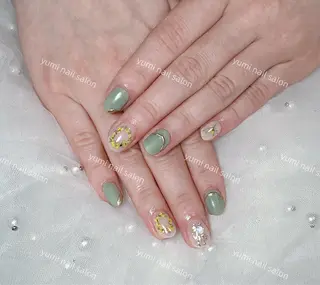 ネイル shineジェル& チップ長さだしのネイルデザイン