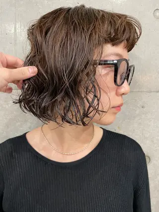 ミディアム カラー パーマ 吉田一輝 外国人パーマのヘアスタイル