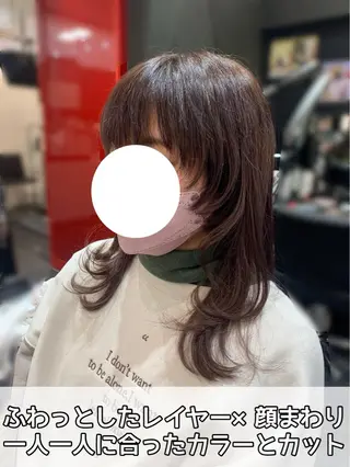 セミロング カラー 艶髪/白髪ぼかし ヘッドスパ/大野結菜のヘアスタイル