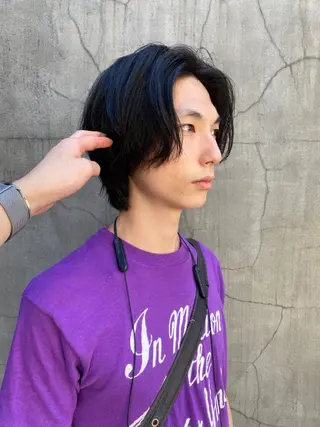 ミディアム メンズ ニュアンスデザイン/ SHOUTOのヘアスタイル