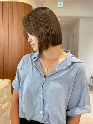 ミディアム カラー 渋谷/レイヤーボブ・ 透明感カラーしょうごのヘアスタイル