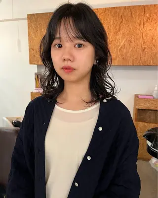 ミディアム パーマ 暖色/パーマ 🌼クニトウメイのヘアスタイル