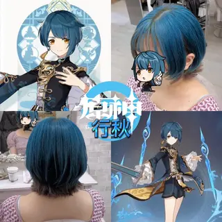 ショート カラー 推しカラー💫 ブリーチ💫若菜覚のヘアスタイル