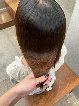 ミディアム ダメージレスカラー 縮毛MISAKI🦋のヘアスタイル