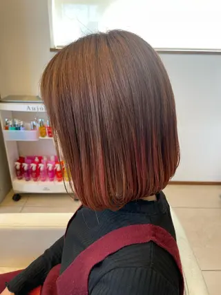 ミディアム カラー 秋元 菜摘のヘアスタイル