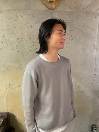 ミディアム メンズ パーマ/レイヤー 岩山丈一郎のヘアスタイル